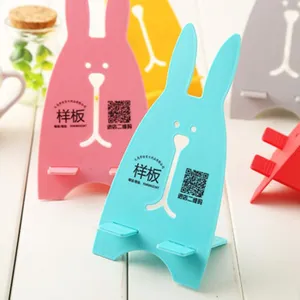 Cute cartoon rabbit plastic desktop phone stand foldable lazy mobile phone holder desk
