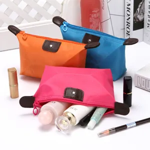 Draagbare nylon cosmetische tas set reizen make-up etui met drukknopflap organizer