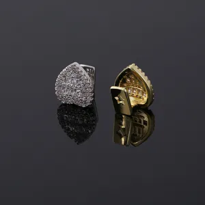 Hip Hop Copper Zirconia Heart Dental Grills Gold Silver Plated Single Tooth Cap Fashion Teeth Jewelry Men