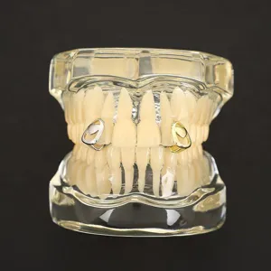 Hip hop grillz heart cutout teeth caps stylish metal dental jewelry for party stage props