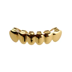 Gold Hip Hop Grillz Single Tooth Caps Fashion Streetwear Party Jewelry Accessories