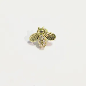 Gold bee grillz single tooth hip hop grillz sparkling zircon tooth cap jewelry accessory detail