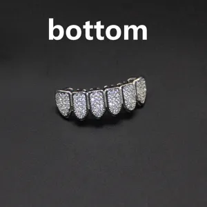 Hip hop grillz bottom teeth iced out cubic zirconia grillz for fashion dental jewelry