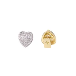 Gold plated heart dental grillz single tooth iced out grill for men fashion teeth jewelry accessory