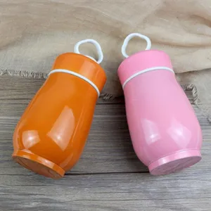 Colorful insulated penguin water bottle set, stainless steel cute portable flask for kids.