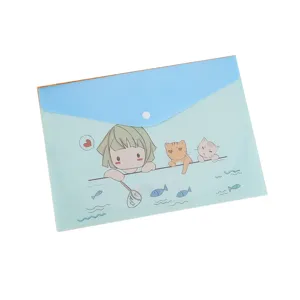 Carina borsa documenti plastica cartellina portatile cancelleria studente bottone pressione