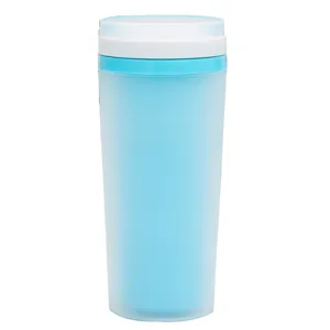 Doppelwandiger isolierter Plastikbecher mit Deckel tragbarer Becher Wasser Kaffee Reise