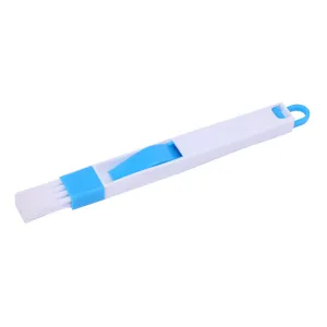 Window groove cleaning brush with dustpan slit keyboard dust cleaning tool in white and blue