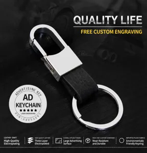 Llavero de coche de metal para hombre con correa de piel, regalo detalle creativo.