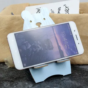 Süßer hölzerner Cartoon Handyhalter Desktop Ständer für Smartphone und Tablet Stütze.