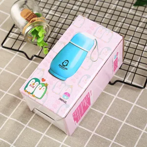 Cute cartoon penguin stainless steel vacuum insulated water bottle 300ml kids gift thermos cup