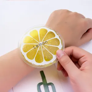 Portable cute lemon cooling ice pad gel cold compress patch for wrist and body summer use