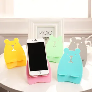 Multi-color cute bear phone stand desktop plastic bracket holder for smartphone devices.