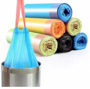 Bolsas de basura de colores con cordón bolsas resistentes para cocina y hogar botes