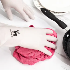 Transparent nitrile dishwashing gloves waterproof rubber household cleaning gloves pair
