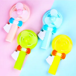 Summer cute mini hand press fan portable cartoon plastic small cooling fan for kids toys
