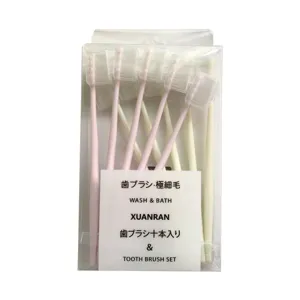 Macaron 10-piece toothbrush set soft bristle adult oral care daily cleaning travel tool