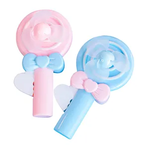 Cute mini handheld manual press fan lollipop design portable cooling fan for kids toys