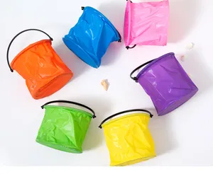 Collapsible silicone folding bucket colorful portable water container for outdoor sketching
