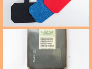 Detailaufnahme von universellen Handy-Umhängeband-Patches strapazierfähiges Stoffzubehör.