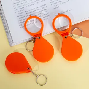 Llavero con lupa plegable portátil, mini lupa de bolsillo con anilla para uso diario y fácil.