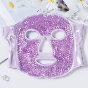 Lavender purple gel bead cooling face mask for soothing sleep and refreshing eye care.