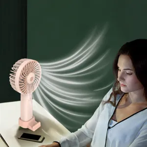 Portable Mini Handheld USB Rechargeable Fan With Phone Holder Multi Speed Cute Bear Cooling Desk Fan Gift
