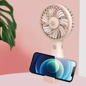 Mini handheld fan rechargeable USB desk fan with phone holder cute bear design summer cooling