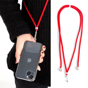 Universal Crossbody Phone Lanyard Adjustable Woven Neck Strap With Transparent Patch