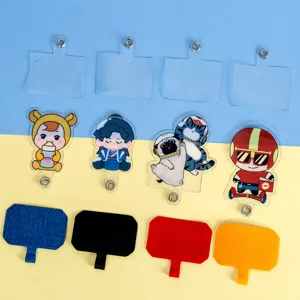 Transparente TPU Handy Umhaengeschnur Patch quadratischer Stoff Rueckclip universal Gurt Tab
