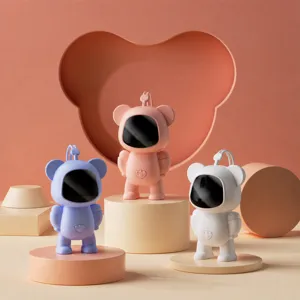Portable USB Rechargeable Hand Warmer Cute Astronaut Bear Design Digital Display Fast Heating Hand Heater Desktop