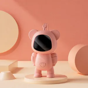 Cute bear shaped rechargeable hand warmer with digital display, fast heating portable device.