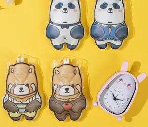 Cute cartoon water-injection hot water bag, portable PVC hand warmer for student dormitory use.