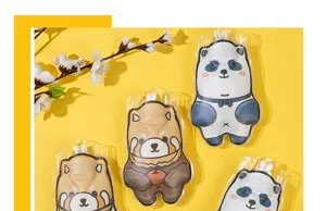 Cute cartoon animal water injection hot water bag soft portable hand warmer for students.