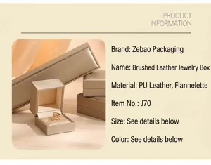 Detailed product specifications for luxury brushed PU leather jewelry box sets