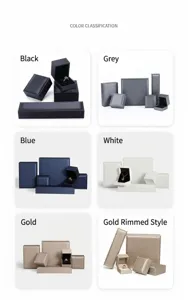 Premium collection of brushed PU leather jewelry boxes in various colors and styles for display