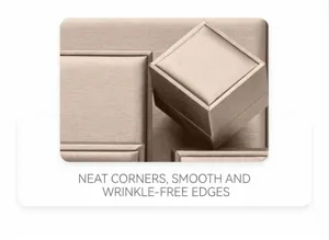 Premium brushed PU leather jewelry box detail showing neat corners and smooth texture