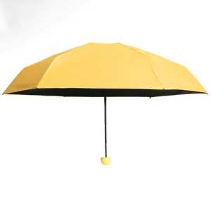 Mini ombrello capsula compatto, ombrellone pieghevole a 5 pieghe protezione UV per sole e pioggia.
