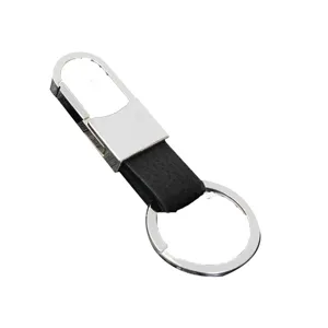 Llavero de coche de metal y cuero para hombres, colgante de regalo creativo elegante.