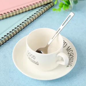 Stainless steel stirring spoon with hollow handle, long handle tea spoon for coffee and food.