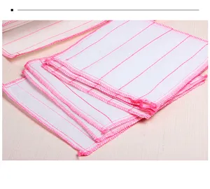 Mikrofaser-Reinigungstuch mit rosa Streifen, langlebiges Geschirrtuch für Küche.