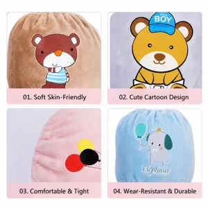 Kids plush winter sleeves warm cute cartoon arm sleeves fleece anti-dirty protective covers