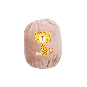 Kids plush winter warm sleeve protector with cute cartoon bear print anti-dirty cover new