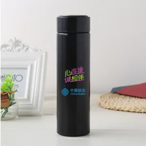 Black stainless steel vacuum insulated water bottle for business travel 304 grade thermos cup.