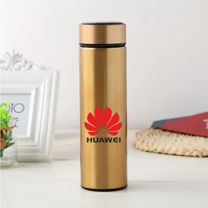 Stainless steel smart temperature display vacuum insulated water bottle business gold cup