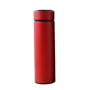 Red insulated stainless steel vacuum water bottle for daily office and travel use.