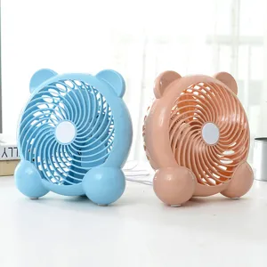 Portable USB Desktop Fan 7 Inch Cute Cartoon Bear Ears Quiet Personal Cooling Fan For Office Desk Student Dormitory Blue Pink