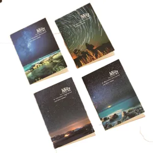 Mini carnet ciel étoilé mignon papeterie d'étudiant agenda de poche quadrillé lot de 4