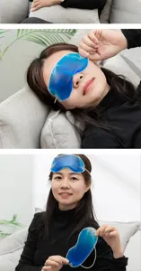 Blauwe PVC gel ijskoud oogmasker voor comfortabele warme en koude therapie met elastische band.