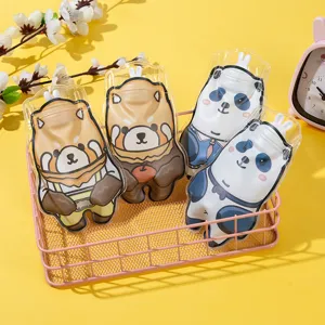 Cute cartoon water injection hot water bag portable hand warmer for students cute bear and panda
